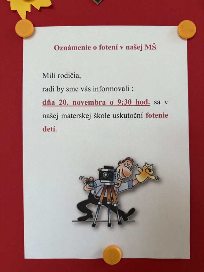Vianočné fotenie- OZNAM