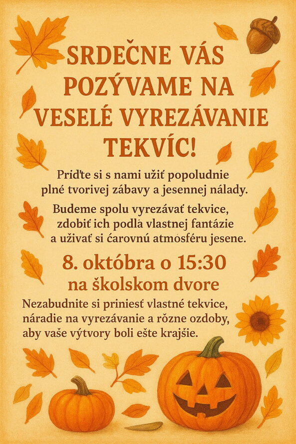Tekvičky- POZVÁNKA