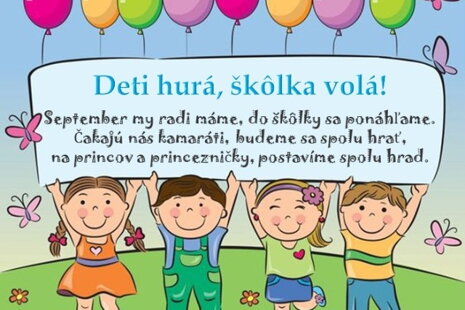 September je veľký kráľ, do škôlky nás zavolal !